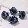 Flor de rosa de borde de curling de simulación flor de boda arreglo floral de pared flor de tela de seda ramillete de rosa cabeza de flor flor hecha a mano decoración de caja de flores