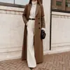 Otoño/Invierno 2026 Ropa Femenina Transfronteriza Europea y Americana Amazon Casual Largo Color Sólido Abrigo Cálido de Lana
