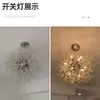 Lustre Dente-de-leão Lustre de Cristal Moderno Famoso na Internet Lustre de Ferro Sala de Estar Quarto Sala de Jantar Café Loja de Roupas Lâmpada