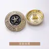 Estrella de Cinco Puntas Goteo de Aceite Cosido a Mano Lana Metálica Chaqueta Abrigo Traje Botón Formal Botón Botón Jinda
