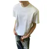 Camiseta Masculina de Manga Curta 2026, Novo Estilo de Verão, Camiseta Básica Masculina de Cor Sólida com Gola Redonda e Manga Curta de Alta Qualidade