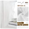 Tela para cortina de gasa blanca con encaje retro francés, ligera, de lujo, estilo rococó, con flores y espejo, para sala de estar, dormitorio y ventanal, venta al por mayor
