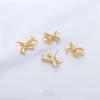 Laço de Renda com Preservação de Cor Banhado a Ouro 14K com Brincos de Argola Brincos DIY Feitos à Mão Acessórios de Joalheria de Orelha Material de Pino de Orelha