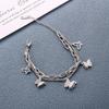 Huaiman versión coreana de personalidad simple acero de titanio oro de 18k mariposa doble capa pulsera femenina diseño de nicho ins cadena para novias hermanas
