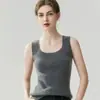 Chaleco de tirantes de cachemira suave y amigable con la piel para mujer, top de punto sin mangas para usar como base, prenda interior de otoño e invierno, top corto