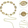 Cadena de Cintura de Caballo Blanco Estilo Bohemio para Mujer Falda Casual Cinturón Retro Súper Versátil Decoración de Cintura de Metal Ajustable Personalizada para Mujer