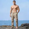 Comercio Electrónico Transfronterizo Verano Pantalones de Trabajo Finos para Hombre Tendencia Americana Multibolsillos Elásticos Casuales Pantalones Casuales Sueltos