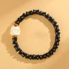 Cuentas redondas de ébano natural cuentas de barril cuentas cuadradas cuentas cuentas cuentas cuentas juego de texto placa de madera de sándalo pulseras de estilo nacional para hombres y mujeres