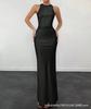 Vestido de Noche Ajustado Ceñido a las Caderas Largo para Fiesta Vestido Sexy sin Espalda para Mujer Moda Europea y Americana Adelgazante Banquete