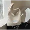 Bolsa de Hombro de Lona Casual de Gran Capacidad Ligera para Estudiante Estilo Coreano Literario y Perezoso Bolsa Tote para Viajar