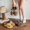 Sapatos Birkenstock Estilo Floresta Retrô Bico Fechado Solado Grosso 2025 Novo Moda Casual Slip-On com Contas Sapatos Biscoito
