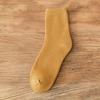 Calcetines gruesos para mujer, calcetines de tubo medio para otoño e invierno, además de calcetines de toalla cálidos acolchados de terciopelo, calcetines largos de algodón de color sólido para mujer, tendencia ins