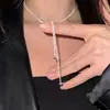 Collar de Cuentas Redondas Brillantes para Mujer, Borla Larga, Simple y Versátil, Cadena de Hueso de Serpiente de Gama Alta de Nicho, Nuevo Producto de Estilo Fresco
