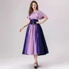 Vestido Medieval Retro Europeu e Americano Novo com Costura em Contraste, Manga Flutuante, Cadarço na Cintura, Saia Ampla, Vestido de Baile