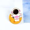 LiquidaciónBroche de Astronauta Insignia de Dibujos Animados Esmalte Metal Estilo Ins Pin de Solapa de Moda para Parejas