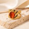 Anillo de moda multibicolor de acero de titanio 18k transfronterizo para mujer, sin decoloración, diseño de nicho, llave inglesa, sentido de alto nivel, apertura ajustable