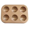 Molde para tarta de plátano Madeleine de 6 piezas, antiadherente, para hornear pan, conchas y plátano