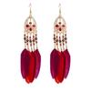 Pendientes de Borla para Turismo Yunnan Dali Lijiang Pendientes Largos Bohemia Distintivos Joyería con Colgante de Hoja para el Cabello