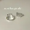Anillo Onihan de Plata de Ley S925 Estilo Coreano Simple Versátil Anillo Cuadrado de Galleta Estilo INS Nicho Sentido de Alta Gama para Mujer