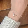 Pulseira Versátil de Prata de Lei S925 com Bola de Zircônia Cintilante Joias de Nicho Elegantes Pulseira Simples de Diamantes Pequenos Acessórios de Moda
