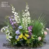 Novo Arranjo Grande de Chão para Casamento Banquete de Noivado Flor Artificial de Seda Acabado Arranjo Floral Decorativo Corredor Arte Floral para Casamento