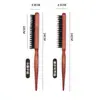 Peine de Cerdas de Jabalí Resistente a Altas Temperaturas de Tres Filas con Cola Puntiaguda para Moño de Cabello Maquillaje Peine para Cabello de Noche Peine Plegable Peine de Peinado