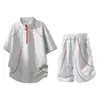 L-9Xl Verão Novo Tamanho Grande Roupa de Shorts de Manga Curta de Seda de Gelo para Homens, Esportiva Casual Solta de Algodão com Toque Gelado Marca Tendência