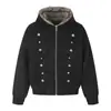 Chamarra de invierno para hombre Zuo Shandiaobao, imitación de terciopelo de visón, con capucha, cuero PU, algodón, cálida, engrosada, diseño de doble botonadura, prenda exterior de algodón
