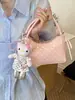 Bolsa de ombro casual de nylon da moda, grande capacidade, bolsa feminina para o trabalho, bolsa quadrada pequena, bolsa tote, bolsa de axila, fresca e doce