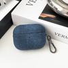 Cubierta protectora para audífonos Bluetooth mezclilla PU hebilla de cinturón AirPodsPro2 patrón de tela nueva carcasa para audífonos inalámbricos de tercera generación