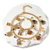 Conjunto de Pulseras de Cadena Dorada con Tema de Halloween Colgantes de Calabaza Fantasma Araña Accesorios de Moda Transfronterizos para Festivales