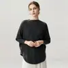 ¡Noble! Suéter de Cachemira para Mujer Manga Murciélago Hombro Descubierto de Longitud Media Tejido Suéter Chal Capa Abrigo Cárdigan