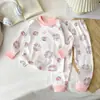 Conjunto de ropa de otoño para niños, ropa de casa de primavera y otoño para niños, ropa interior, pijamas de casa, ropa interior térmica para niñas pequeñas y niños pequeños