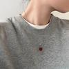 Novo estilo chinês simples ano novo vinho vermelho ágata vermelha colar slub feminino leve luxo nicho design doce legal clavícula corrente