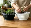 Vasos de plástico para plantas suculentas, preto e branco, simples, para varanda, vaso de plástico poligonal para exterior