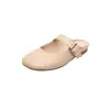 Verano Perezoso~ Mocasines Planos de Cuero Suaves y Lindos con Correa Ancha y Punta Redonda para Mujer