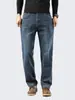 Moda Masculina Fengshe / Lançamento Primavera e Outono 2026 Novos Jeans Retos Vintage de Negócios para Homens, Calças Longas Largas Retro Soltas