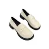 Otoño 2024 Nuevos Zapatos Pequeños de Estilo Británico Retro para Mujer Más Fáciles de Combinar Suela Gruesa para Aumentar la Altura Mocasines Slip-On Zapatos Individuales