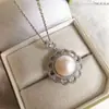 Colgante Redondo de Perla para Mujer, Estilo Francés, Versátil, Exquisito y Sencillo, Colgante Individual, Colgante Individual de Perla de Agua Dulce, Cadena No Incluida