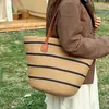 Bolsa de Palha Tecida de Verão para Mulheres, Bolsa de Palha Grande Capacidade, Bolsa de Mão Casual da Moda