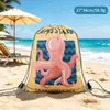 Mochila con cordón de terciopelo, bolsa con cordón estilo mochila, personalizada, transfronteriza, Amazon, patrón de estilo náutico impreso, bolsa de almacenamiento de viaje