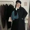 Diseño OriginalAbrigo de lana de longitud media para mujer con botones de cuerno, nuevo estilo otoño e invierno, abrigo de lana estilo Hepburn petite