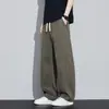 Calça Casual Masculina Estilo Americano Primavera/Verão Lyocell Tencel Fluida Reta Solta Versátil Wide-Leg