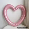 Estilo Ins Laço Doce Coração Vazado Decoração de Festa de Aniversário Balão de Confissão Dia dos Namorados