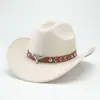 Sombreros de Comercio Exterior Transfronterizo para Hombres y Mujeres, Sombreros Vaqueros Occidentales, Accesorios de Cabeza de Toro, Sombreros de Fieltro, Sombreros de Lana Estilo Étnico, Sombreros Panamá