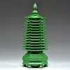 Adorno de Torre Wenchang de Nueve Pisos Tallado en Madera Maciza Azul, Torre Bagua, Simbolizando Progreso Constante, Adecuado para Escritorios de Estudiantes y Manualidades de Oficina