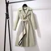 2026 Primavera y Otoño Nuevo de Moda Estilo Coreano para Mujer Gabardina de Longitud Media a la Moda Casual Chaqueta de Manga Larga para Mujer