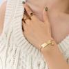 Joyería E106 Colgante Japonés y Coreano ins Invierno Nuevo Ocho Estrellas para Hombre Pulsera Cuadrada de Marca Personalidad Moda Chapado Oro 18K
