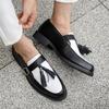 Zapatos de Cuero con Hebilla y Borla para Hombre Talla Grande Estilo Británico Formal Business Casual Versátiles de Moda para Hombre