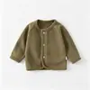 Roupas Infantis de Primavera e Outono Jaqueta de Bebê Roupas para Recém-Nascidos Tricô Roupas de Primavera Cardigan Suéter Infantil Estilo Coreano Top